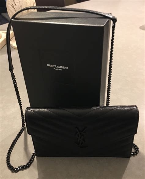 ysl wallet on chain black and white|best luxury wallet on chain.